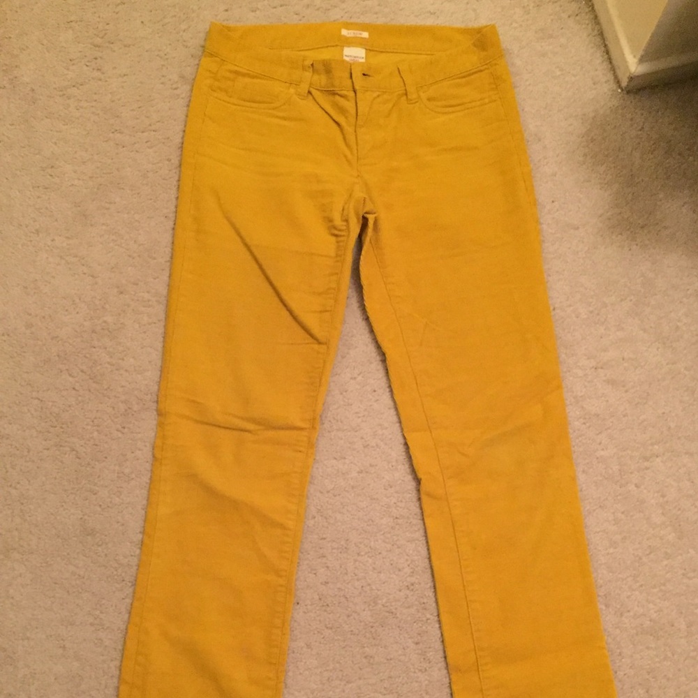 Mustard/golden yellow Jcrew matchstick corduroys