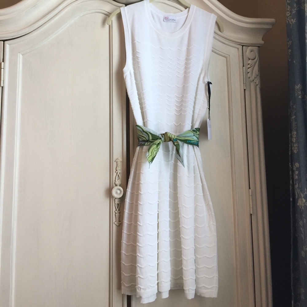 Red Valentino White Knit Dress Sz M