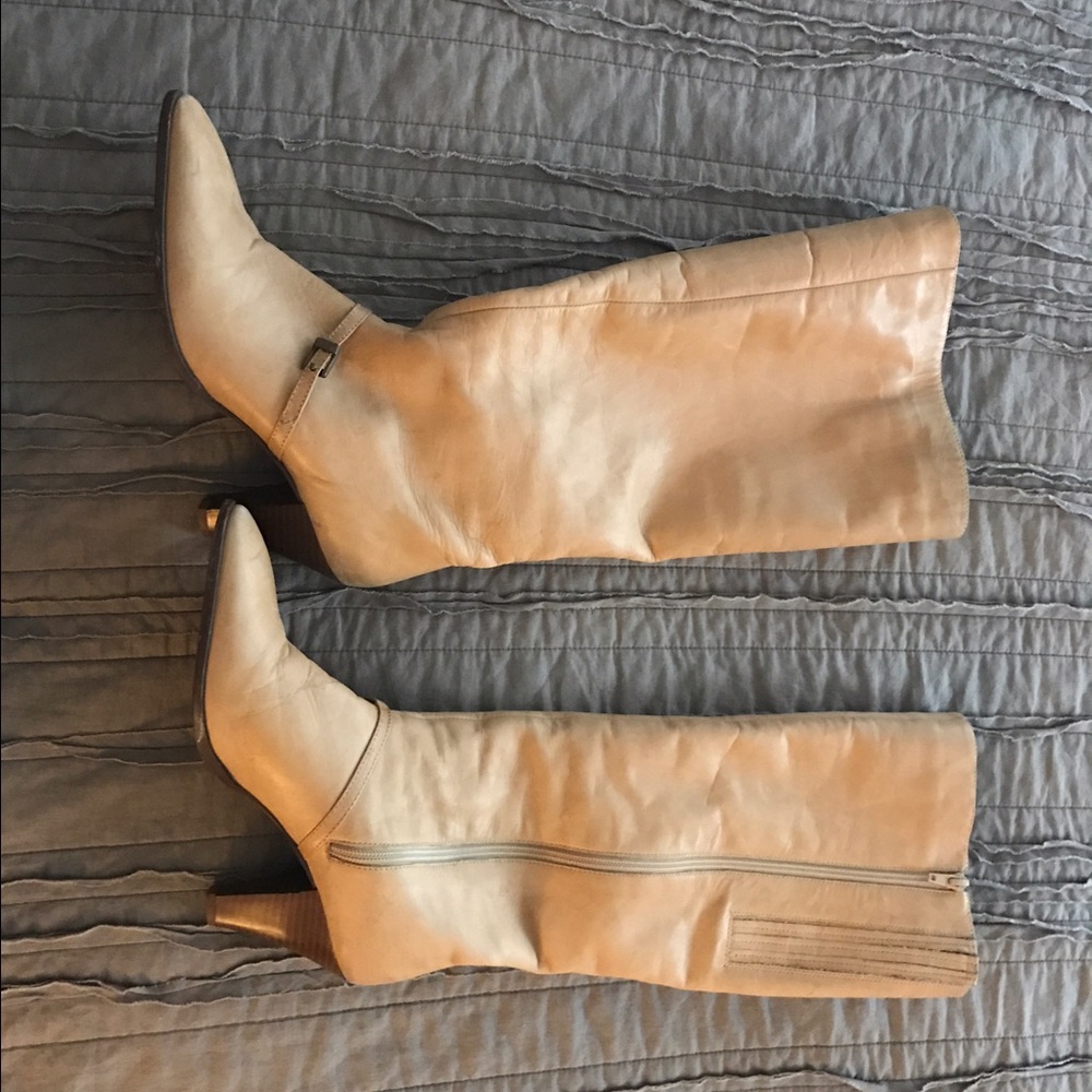 Light tan soft leather boots