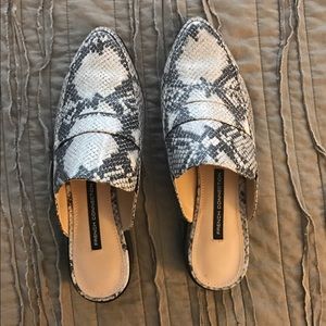 French Connection slip on snakeskin loafers