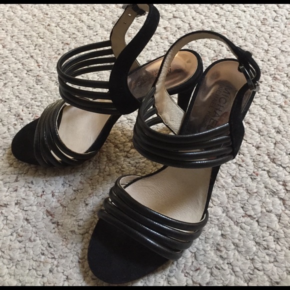Michael kors black strappy heels - Picture 2 of 2