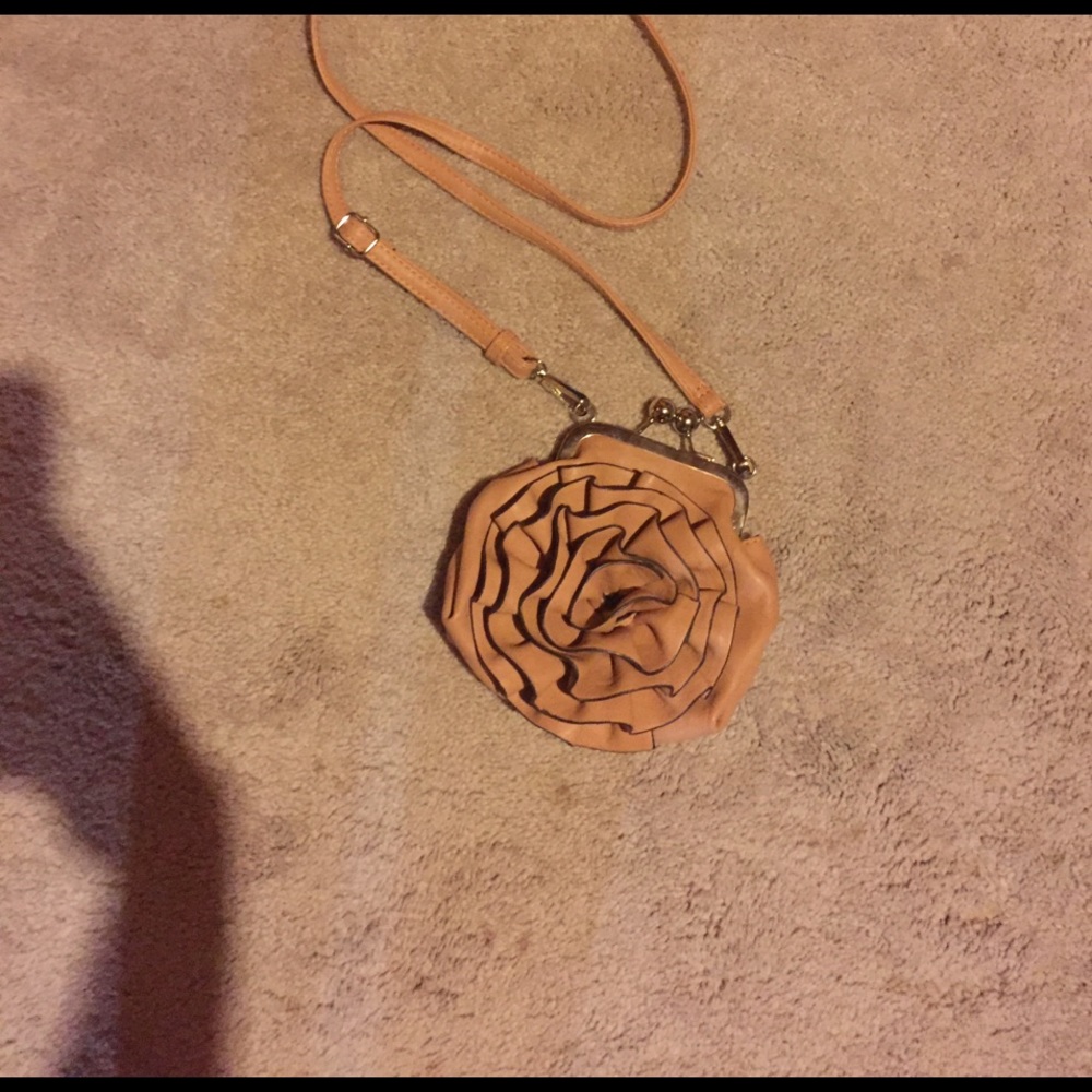 A pinkish brown purse