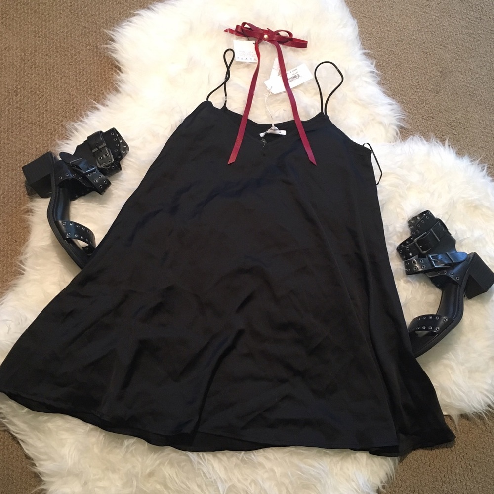 NWT Glamorous A-Line Strappy Satin Slip Dress