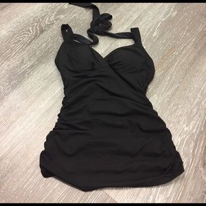 Cache Black Strap & Halter Top, Size Small
