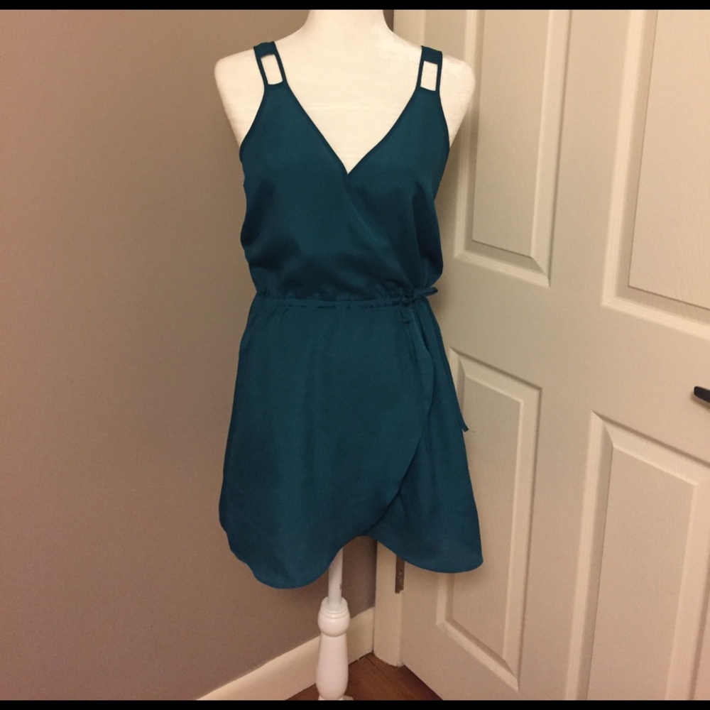 Green silk dress