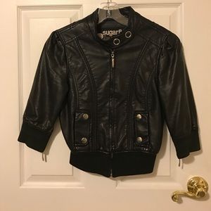 Crop Top Leather Jacket 🖤