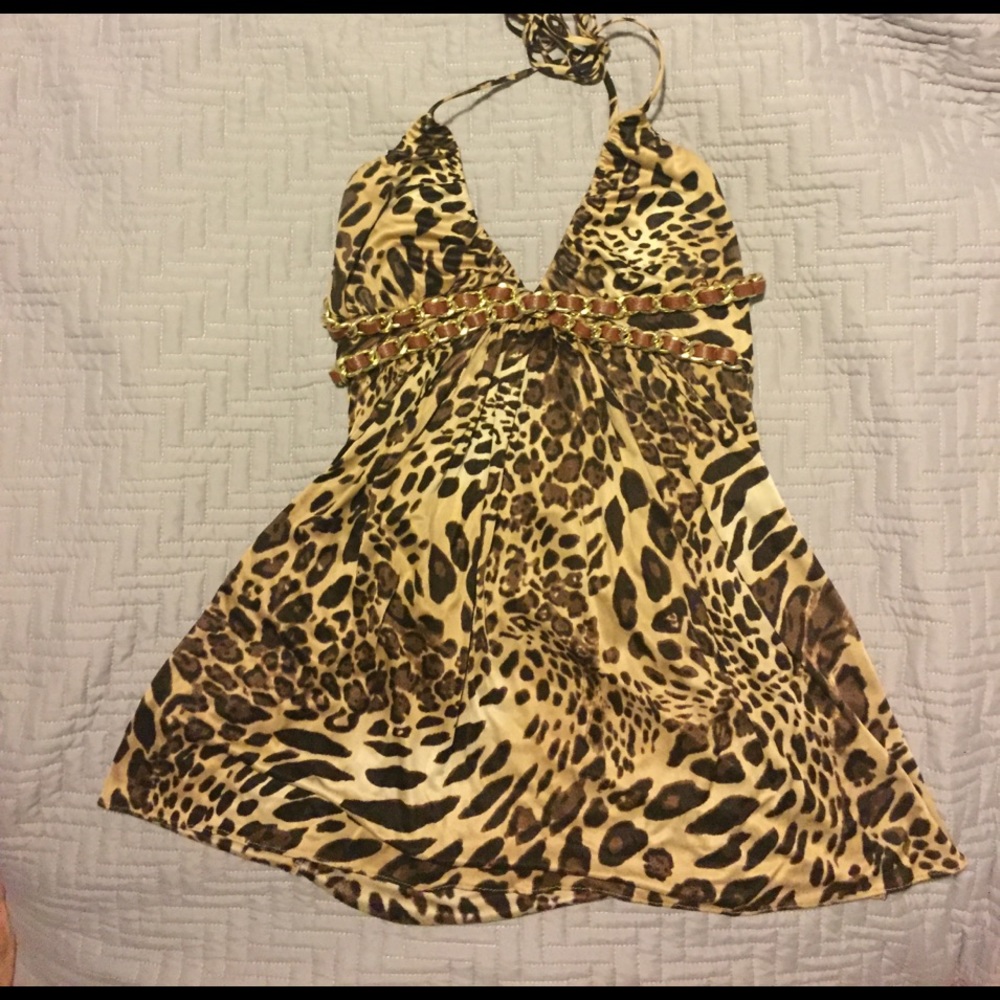 Cheetah pattern halter top