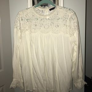 Ivory lace detail top