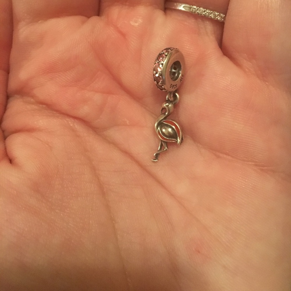RETIRED flamingo pandora charm