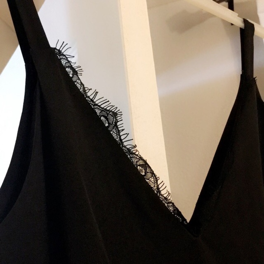 Sexy Little Black Dress With Lace Detail