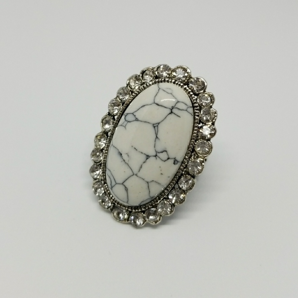 White Gem Multi Stone Ring
