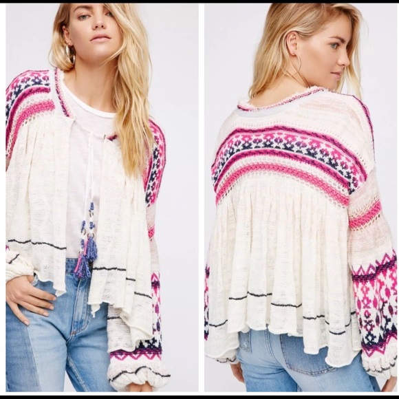 ❤Free People Dreamland Cardigan Size Large - Picture 1 of 8