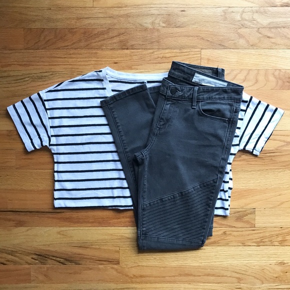 Nordstrom Denim - TREASURE AND BOND gray skinny moto jeans