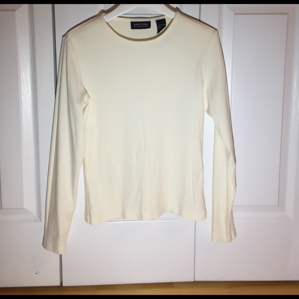 Cream long sleeve shirt