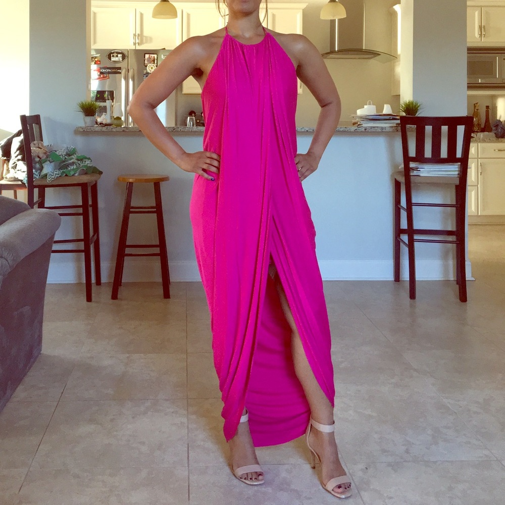 Coral Double Layer Maxi Dress. ONLY CORAL COLOR