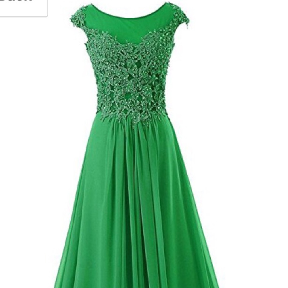 Emerald/ Kelly green prom dress