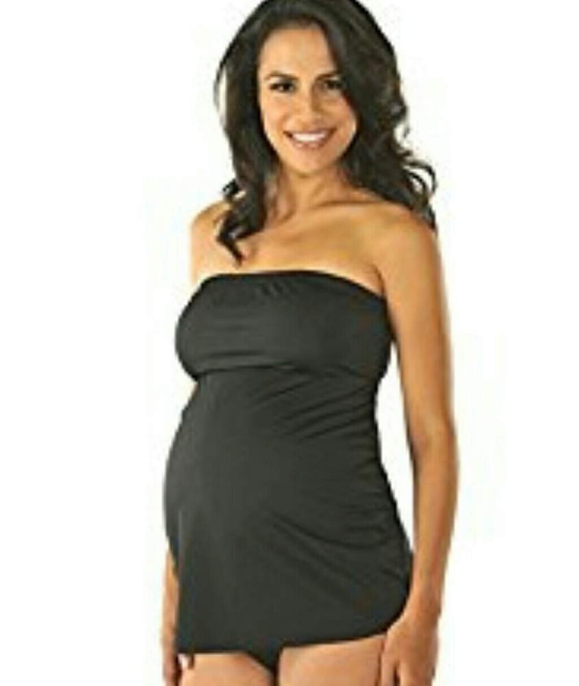 Designer Maternity Tankini M Swim Suit Strapless