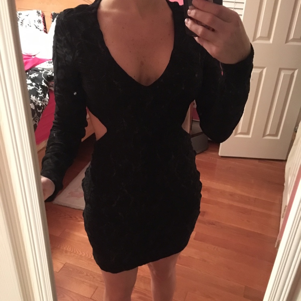 Black/gold cut-out dress