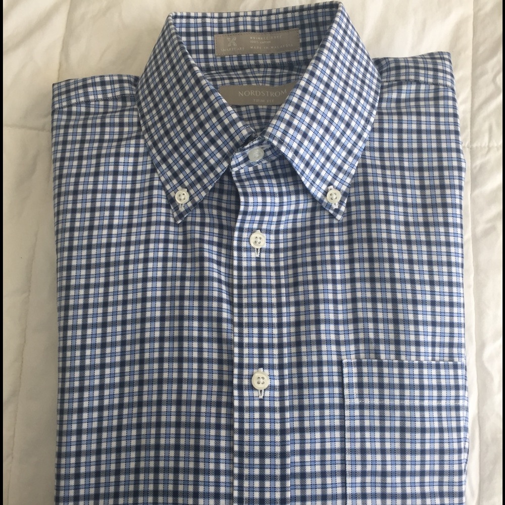 Nordstrom Men's Dress Shirt trim fit sz15 34/35