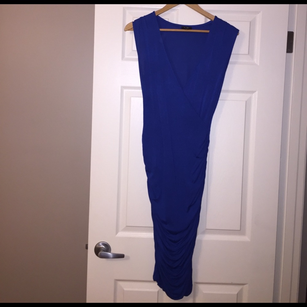 Fitted royal blue dress