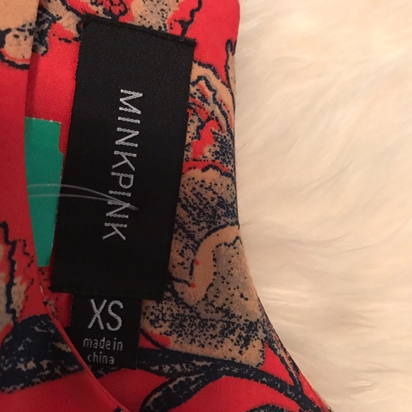 Last call Minkpink floral ornge dress sz XS - Picture 3 of 4