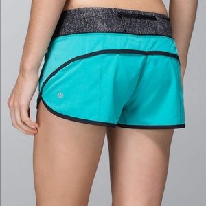 RARE Lululemon Speed Shorts Blue Tropics Burlap 4