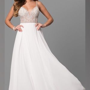 Jovani Open-Back Beaded-Bodice Prom Dress