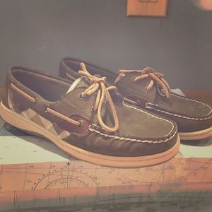 8M Olive Plaid Sperry Top-Sider