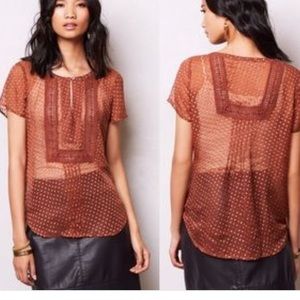 Anthropologie Meadow Rue grassland blouse