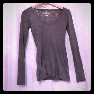 Maurice's xs olive green semi sheer top