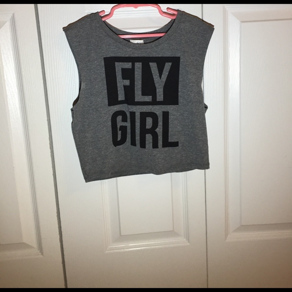 Grey muscle tank crop top