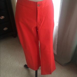 Orange cotton low rise crop pants