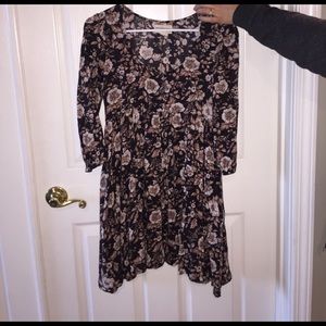 Brown floral dress