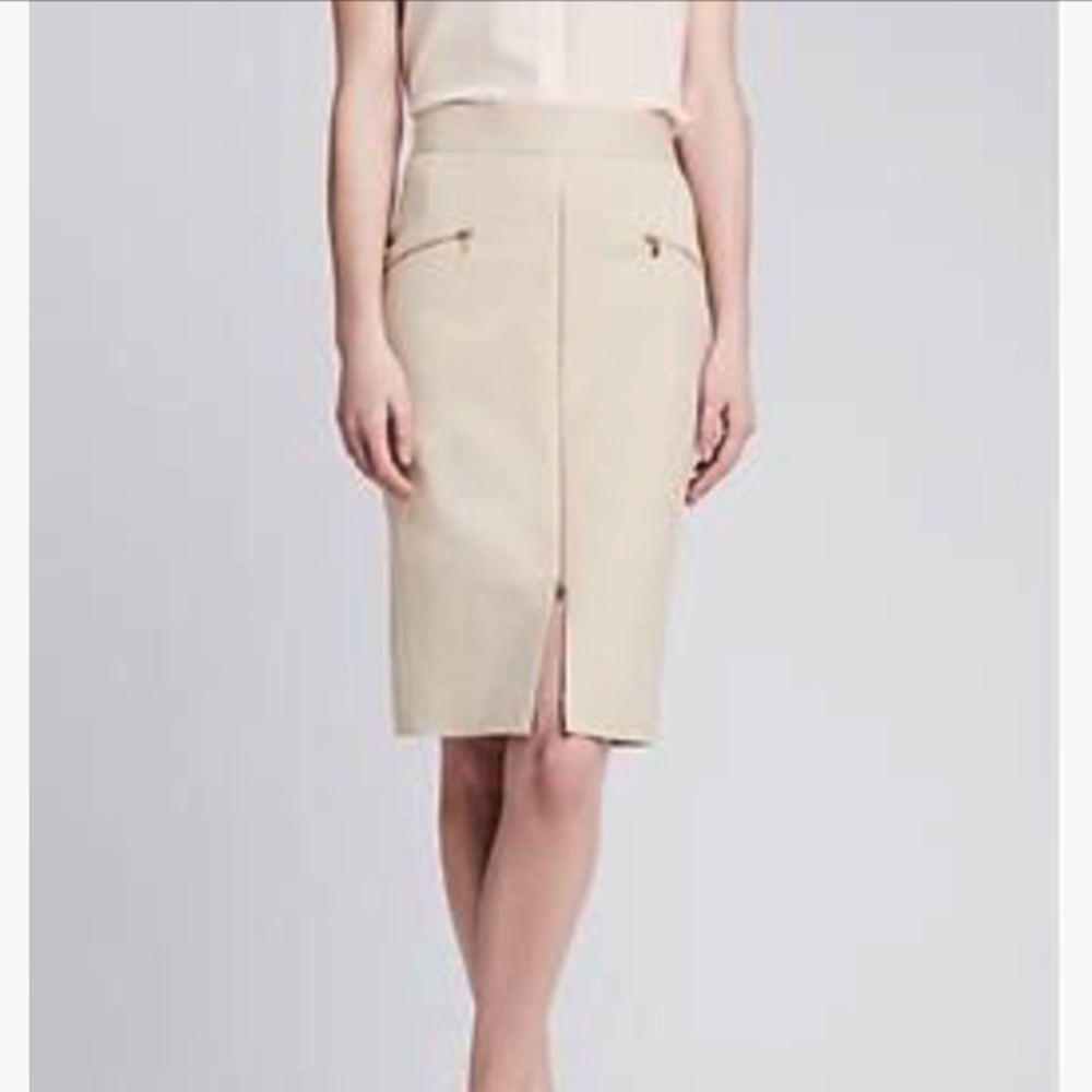 Price drop! 💥 Beige Sloan Pencil Skirt Zip-front