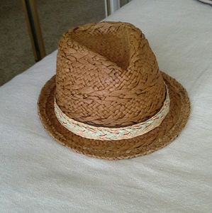 Straw fedora style hat