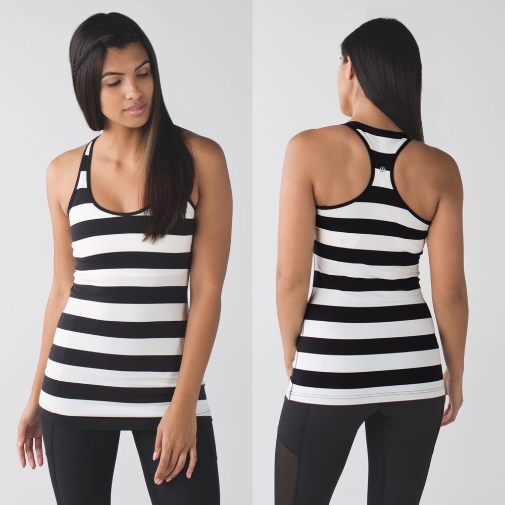 Lululemon Cool Racerback Steep Stripe Black Size 4