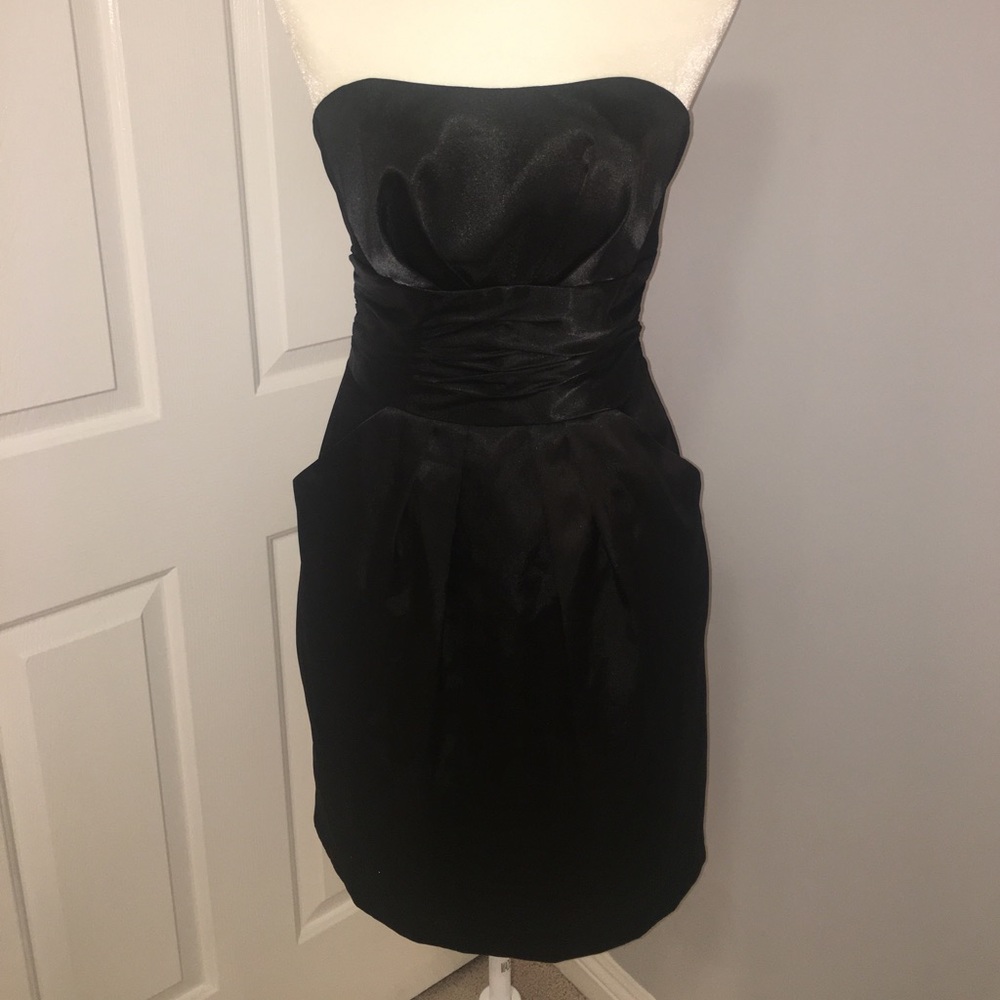 Black satin dress