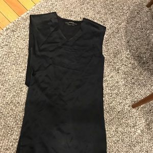 All Saints navy blue silk tank top