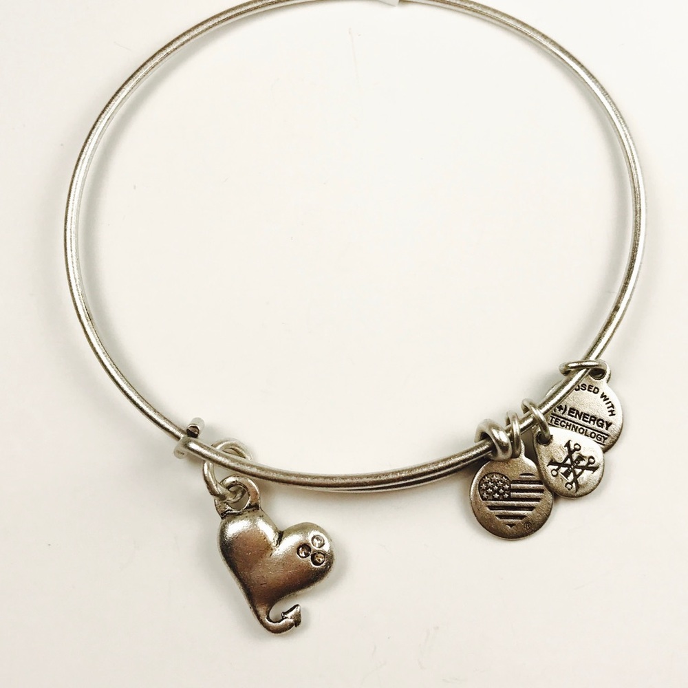 Alex&Ani Silver Heart Rafaelian /Cubic Zirconia