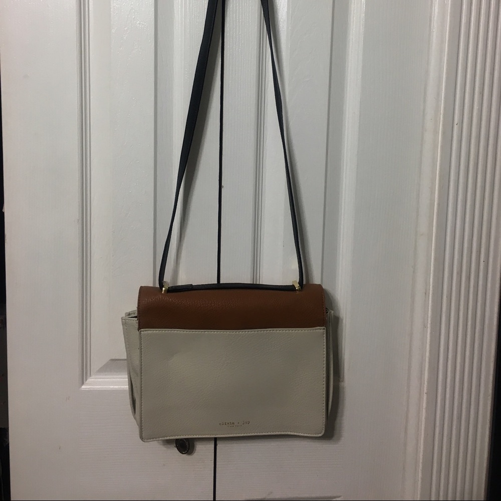 Olivia and joy white, brown, and black crossbody.