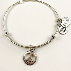 Alex and Ani Silver Peace with Cubic Zirconia