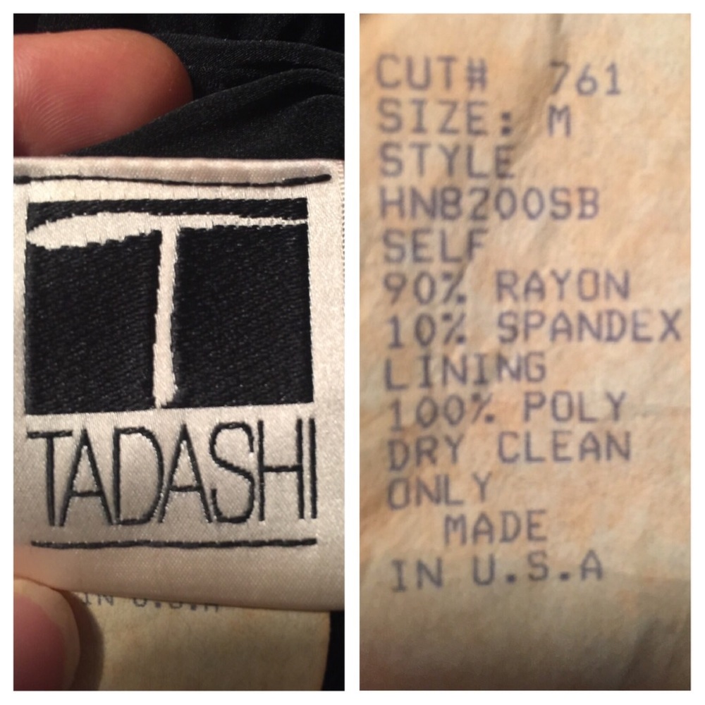 Tadashi black halter bodycon dress w/flirty bottom - Picture 6 of 6
