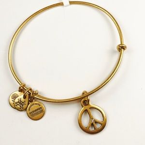 Alex&Ani Gold Peace with Cubic Zirconia