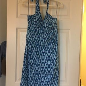 Blue halter dress