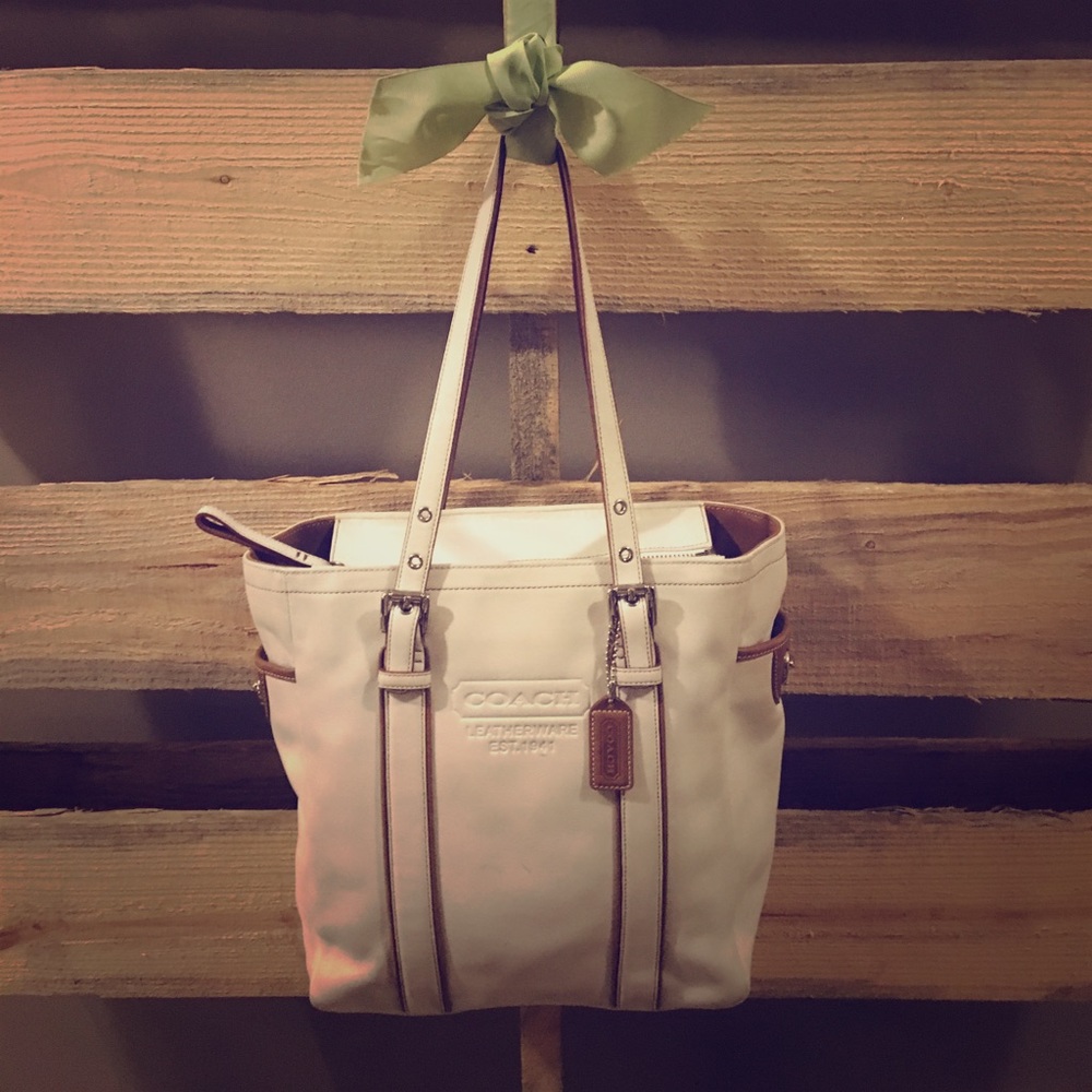 Leather COACH tote style bag
