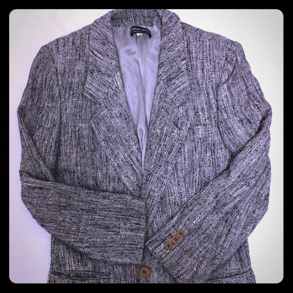 Vintage Giorgio Armani WomenBlack:Grey Tweed Sz 40