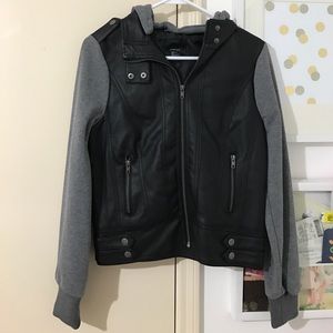 Leather Hoodie Jacket