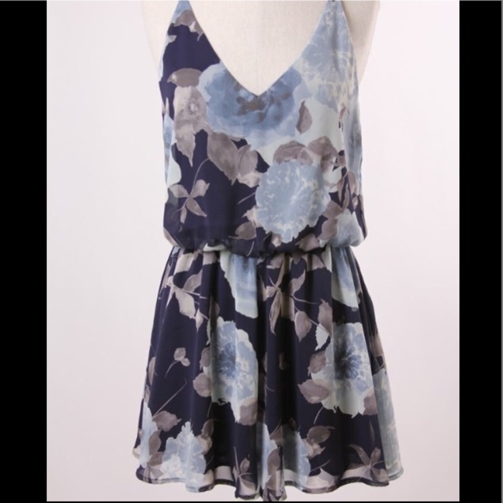 Floral Blue Romper