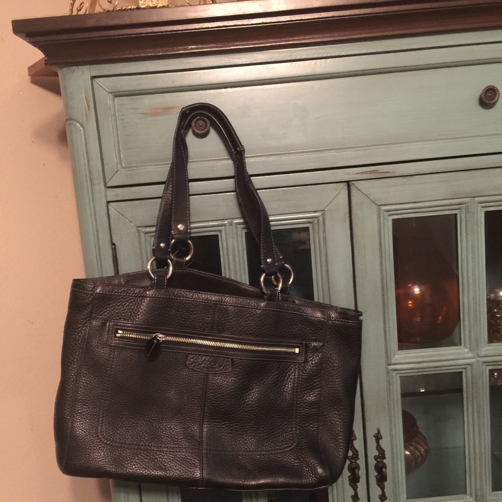 Black leather Coach purse