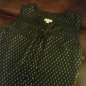 Navy blouse with gold detail